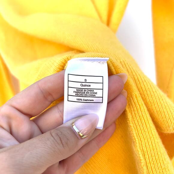 Quince Cashmere V-Neck Sweater Small Bright Yellow Jumper Pullover Colorful - Picture 4 of 7